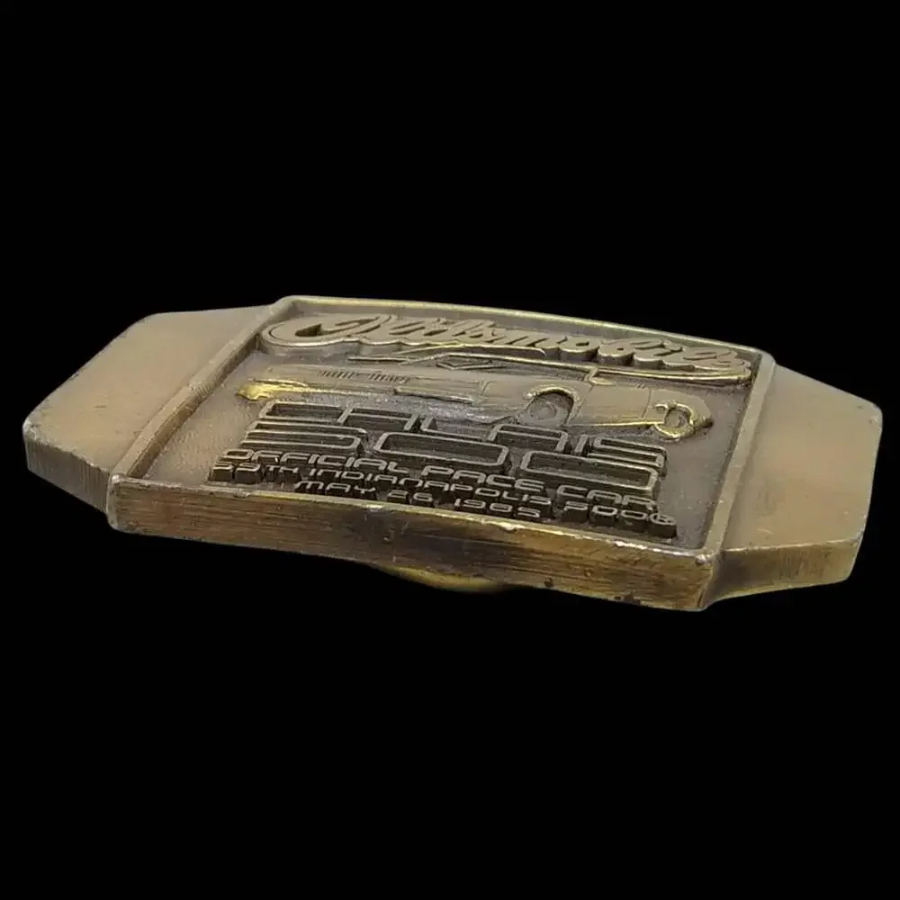 Vintage Belt Buckle Oldsmobile Calais 500 Indianapolis 500 Pace Car‎ May 26 1985
